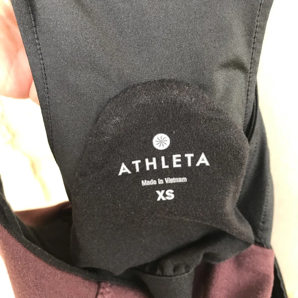 Athleta Plum Racerback Mini Dress with Black Trim